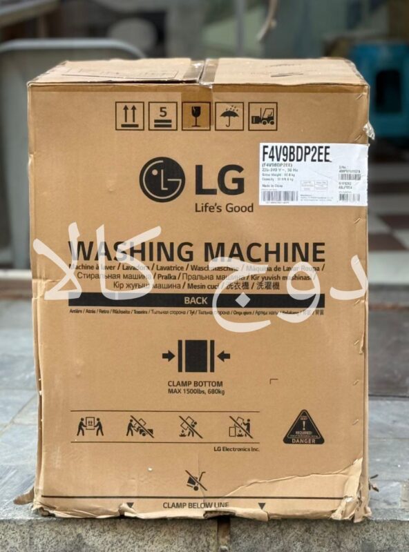 ماشین لباسشویی 12/8 کیلویی دودی V9 2 لباسشویی 12 کیلویی مشکی ال جی F4V9BDP2EE