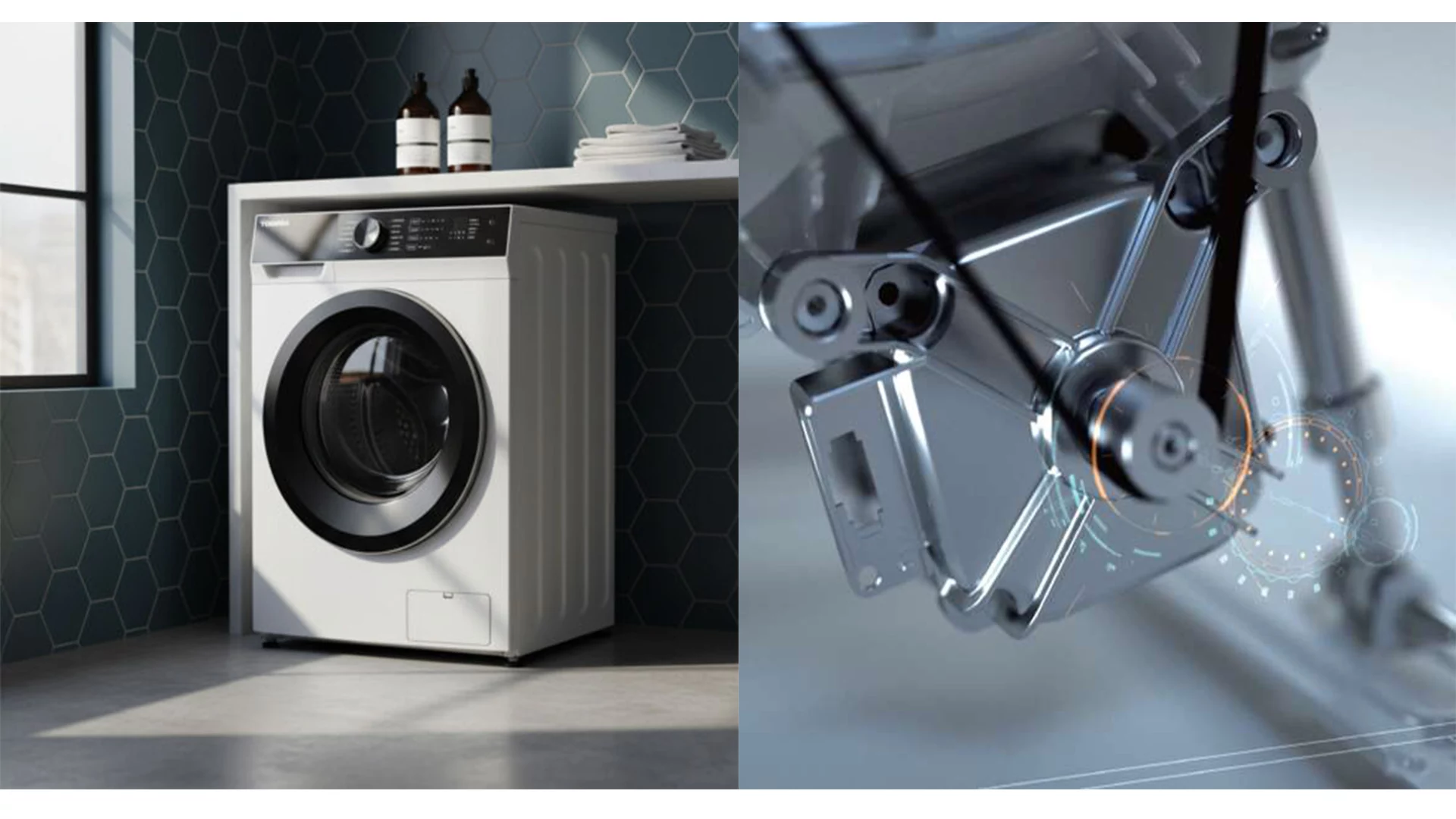 لباسشویی توشیبا TWD-BM130GF4B-WS 3 موتور اینورتر لباسشویی توشیبا