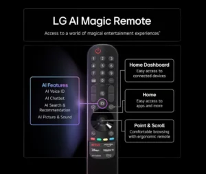 تلویزیون ال جی 86QNED86A 7 بررسی ریموت کنترل هوشمند تلویزیون ال جی 86QNED86A