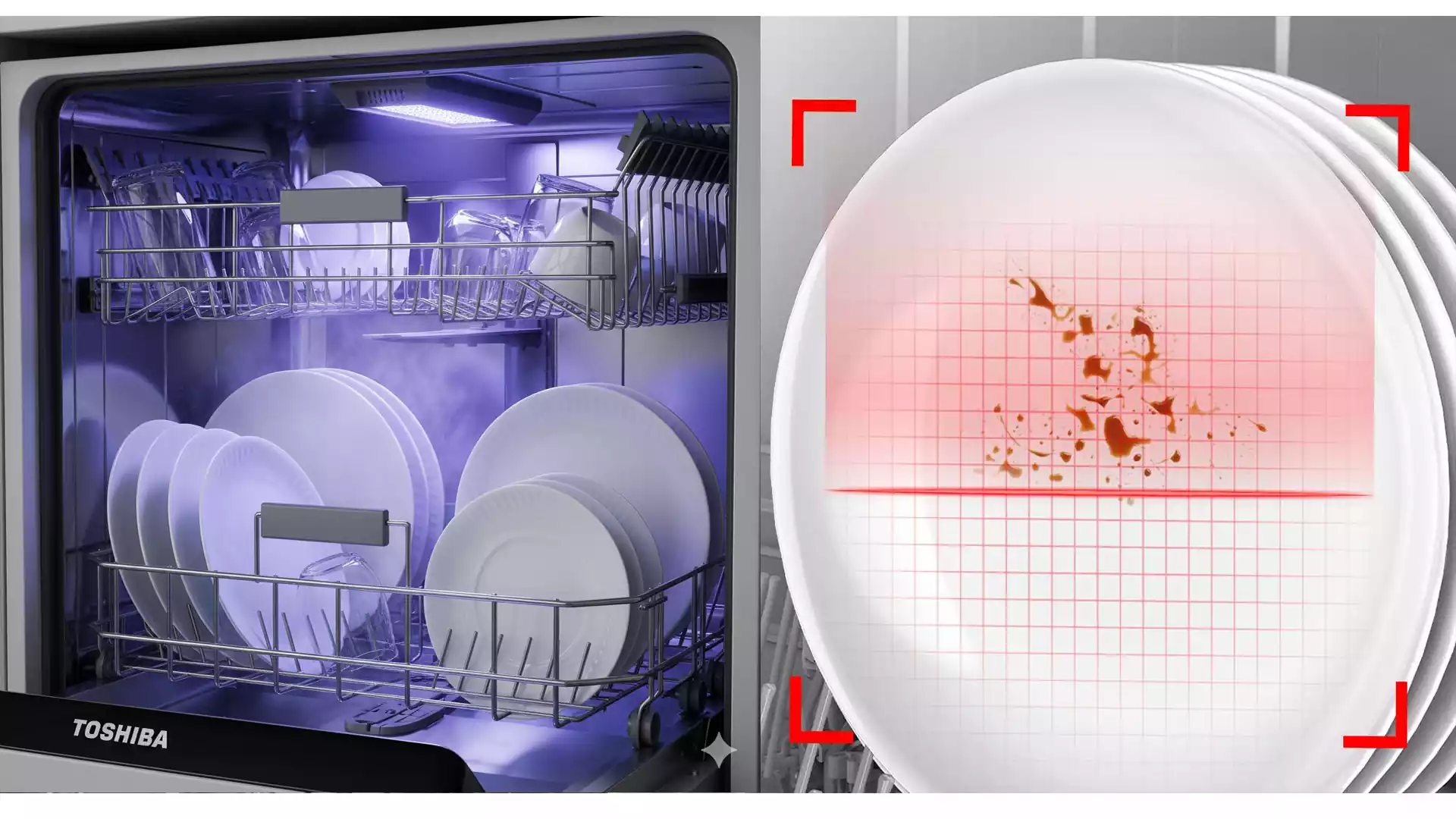 ماشین ظرفشویی توشیبا DW-15F3ME-BS 4 قیمت ماشین ظرفشویی توشیبا DW-15F3ME-BS (مشکی پانزده نفره دو مانیتور سه طبقه)
