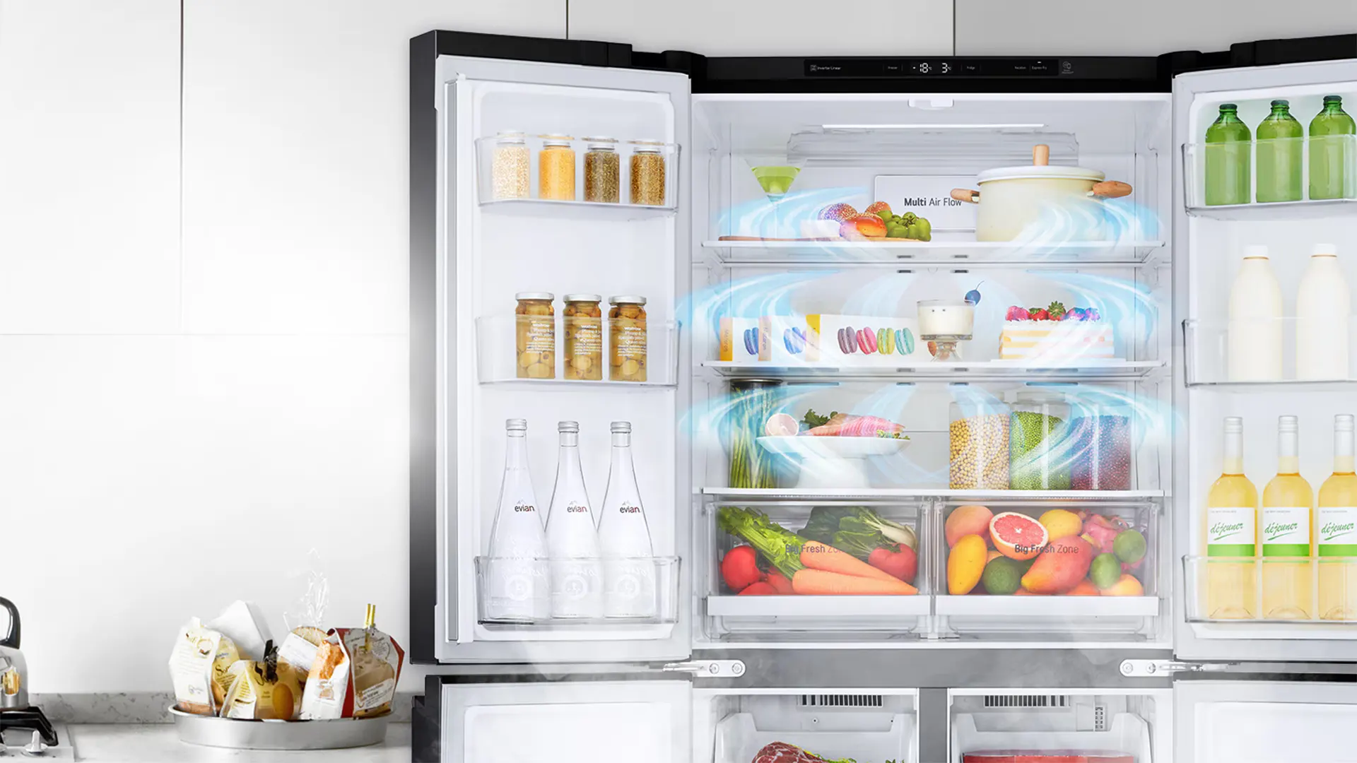 یخچال ساید بای ساید 4 درب ال جی B334 3 ظرفیت 30 فوت یخچال ساید بای ساید ال جی B334