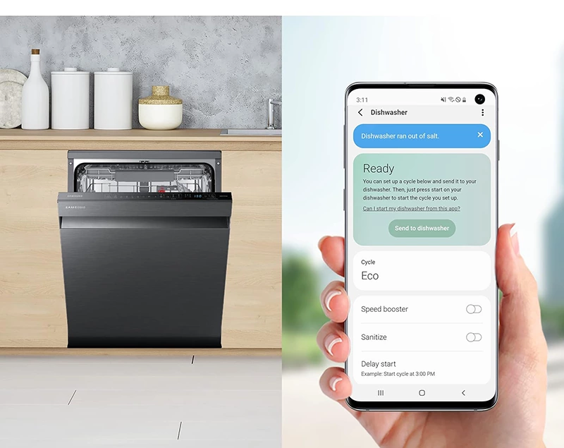 ماشین ظرفشویی سامسونگ مدل 8050 دودی DW60A8050FG 5 ماشین ظرفشویی هوشمند سامسونگ مدل DW60A8050FG