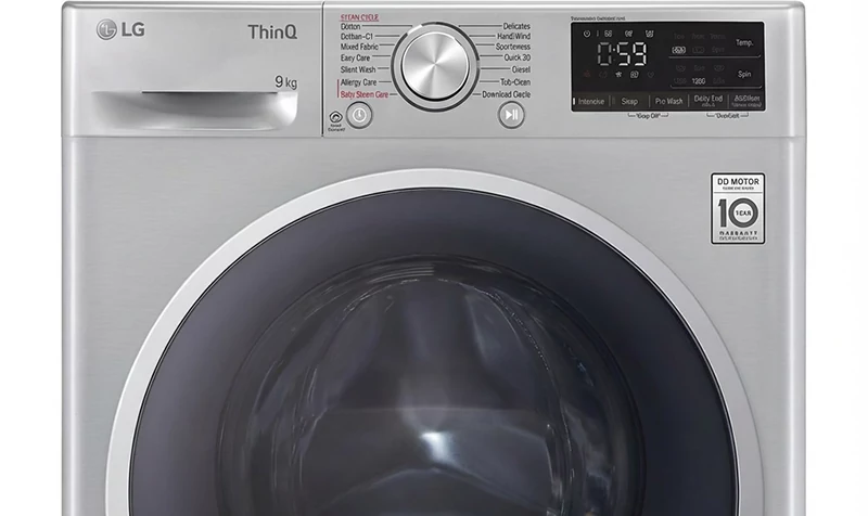 ماشین لباسشویی ال جی 9 کیلو R5 سیلور F4R5VYGSL 4 14 برنامه شستشو لباسشویی ال جی R5