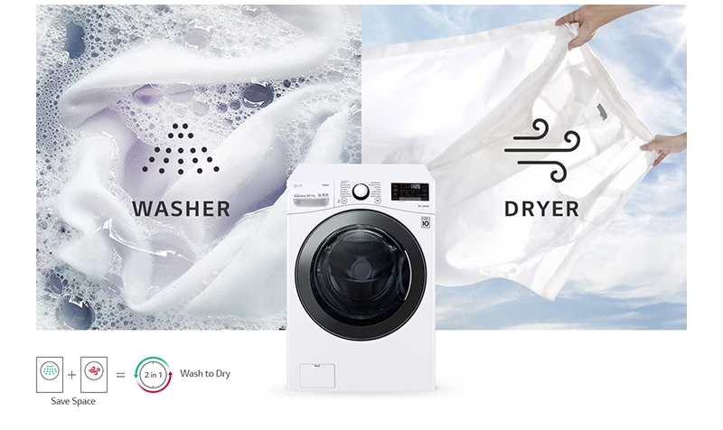 ماشین لباسشویی و خشک کن ال جی WDV2102WRV 3 لباسشویی و خشک کن ال جی WDV2102WRV مدل 2025