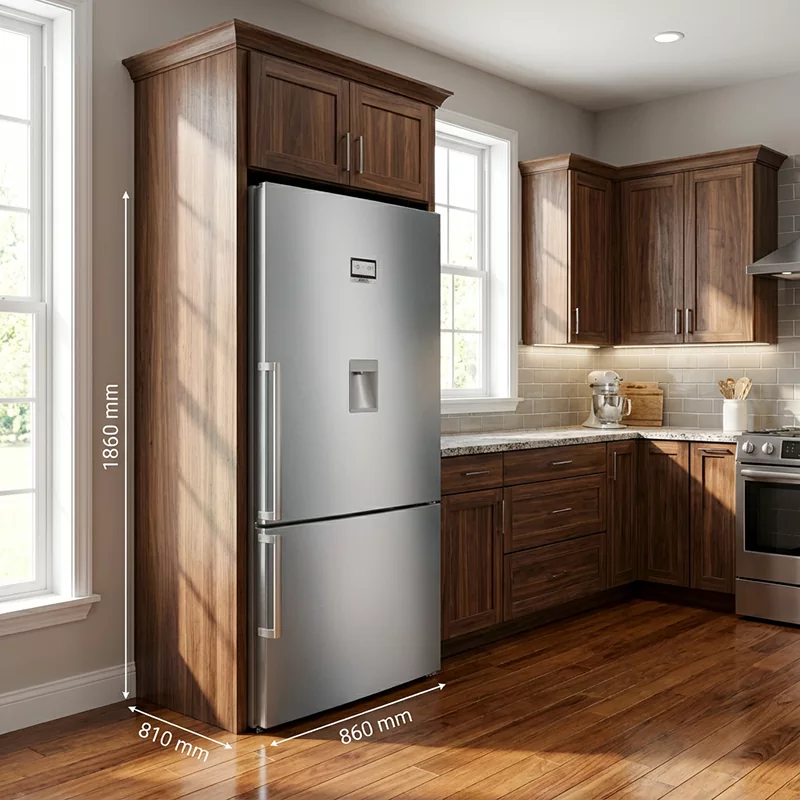 یخچال بوش بالا پایین مدل KGD86AI31U سیلور 2 طراحی یخچال سیلور بوش مدل KGD86AI31U